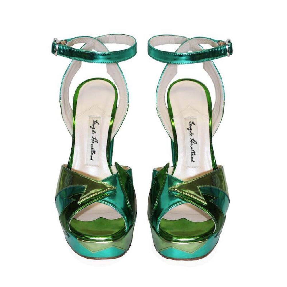 LOOKING FOR: Terry De Havilland Zia Super Green Platform Block Heels - Picture 2 of 4